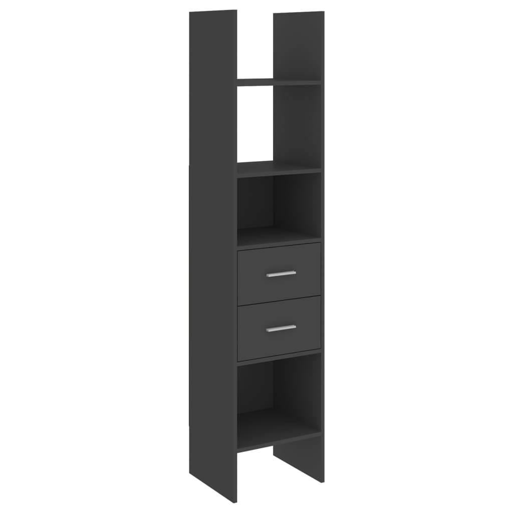 803418 vidaXL Book Cabinet Grey 40x35x180 cm Chipboard