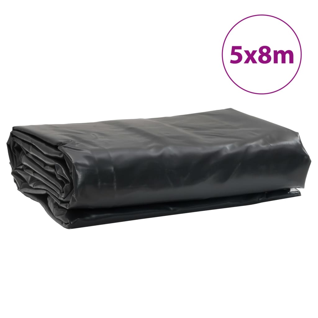 vidaXL Segldúkur Svartur 5x8 m 650 g/m²