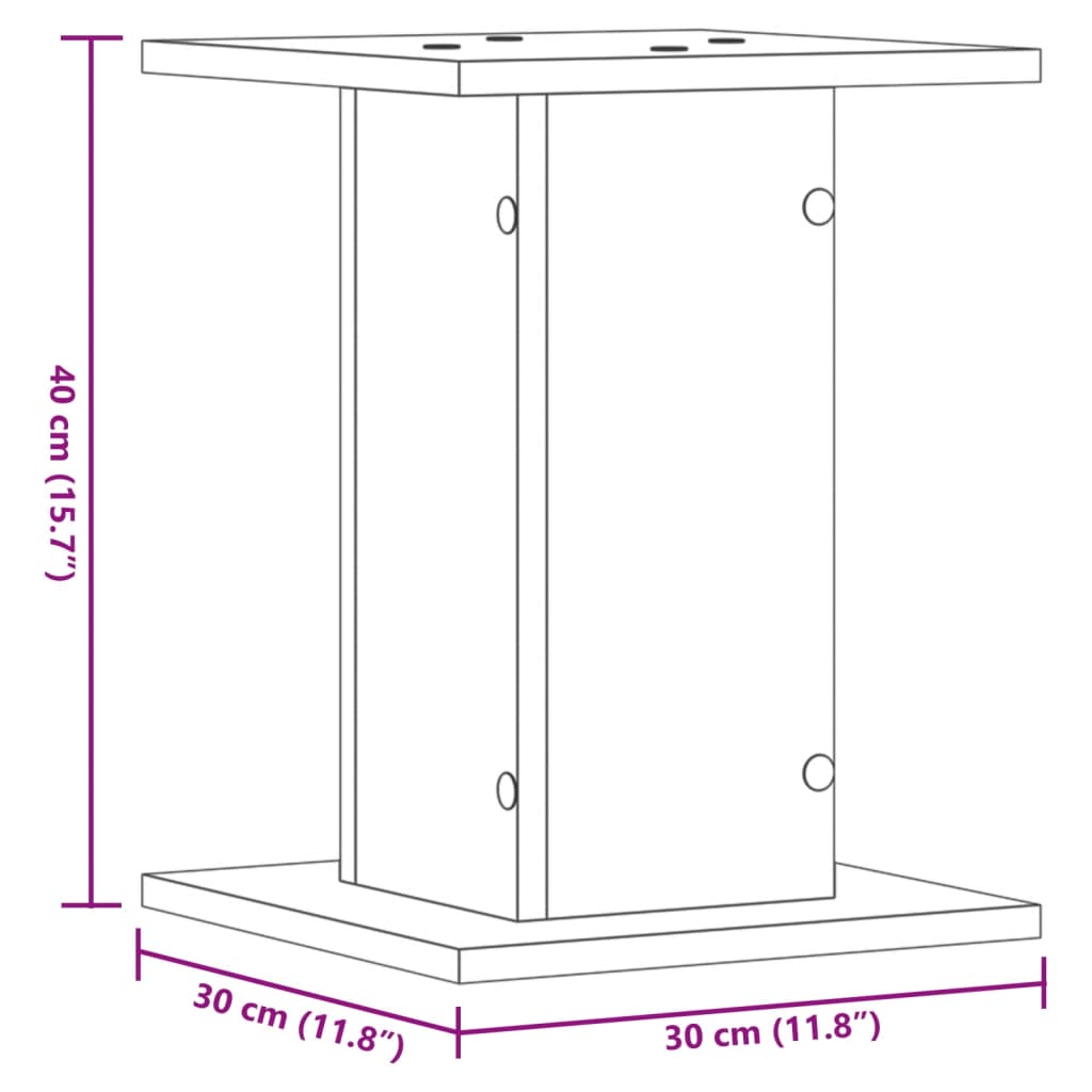 vidaXL Hátalarastandar 2 stk Gamall Viður 30x30x40 cm Samsettur Viður