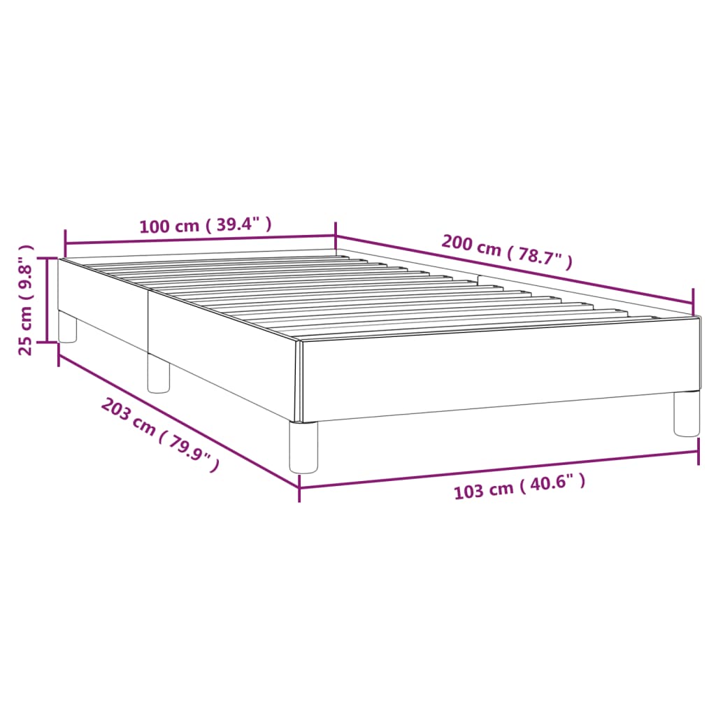 vidaXL Rúmgrind án Dýnu Ljósgrá 100x200 cm Efni