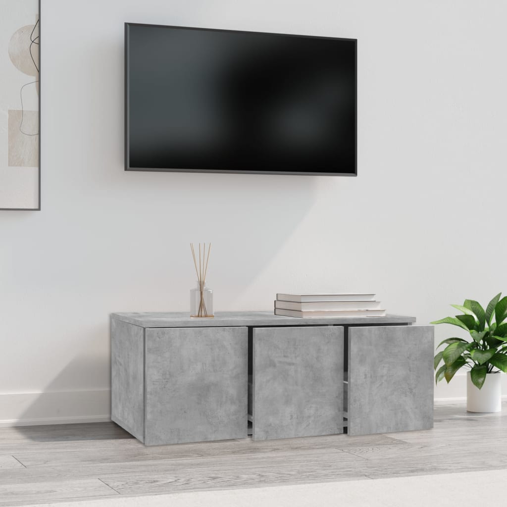 801863 vidaXL TV Cabinet Concrete Grey 80x34x30 cm Chipboard