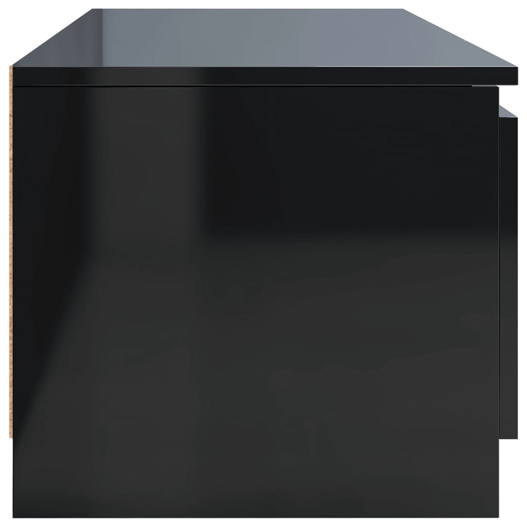 800655 vidaXL TV Cabinet High Gloss Black 140x40x35,5 cm Chipboard