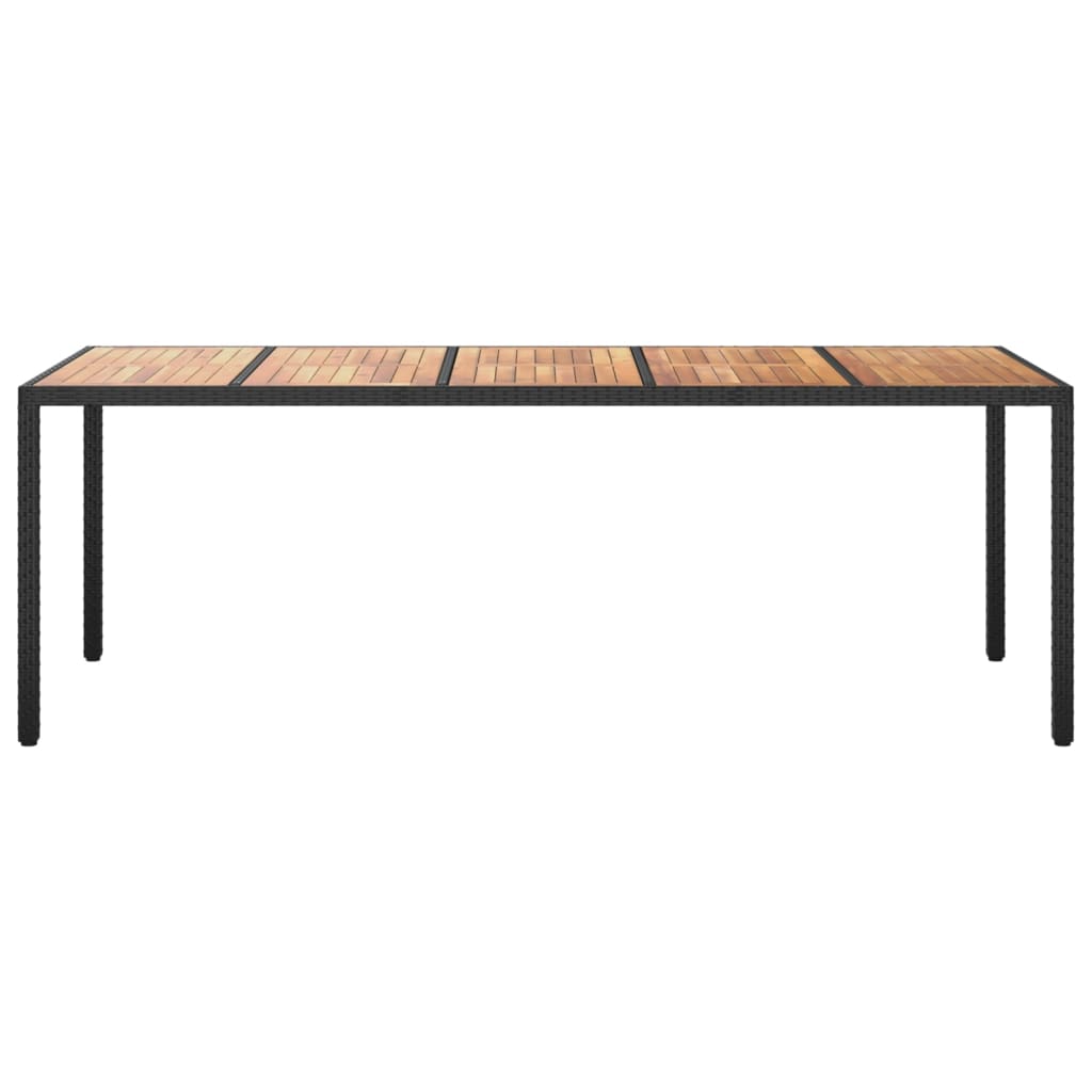 vidaXL Garðborð Svart 250x100x75 cm Pólýrattan