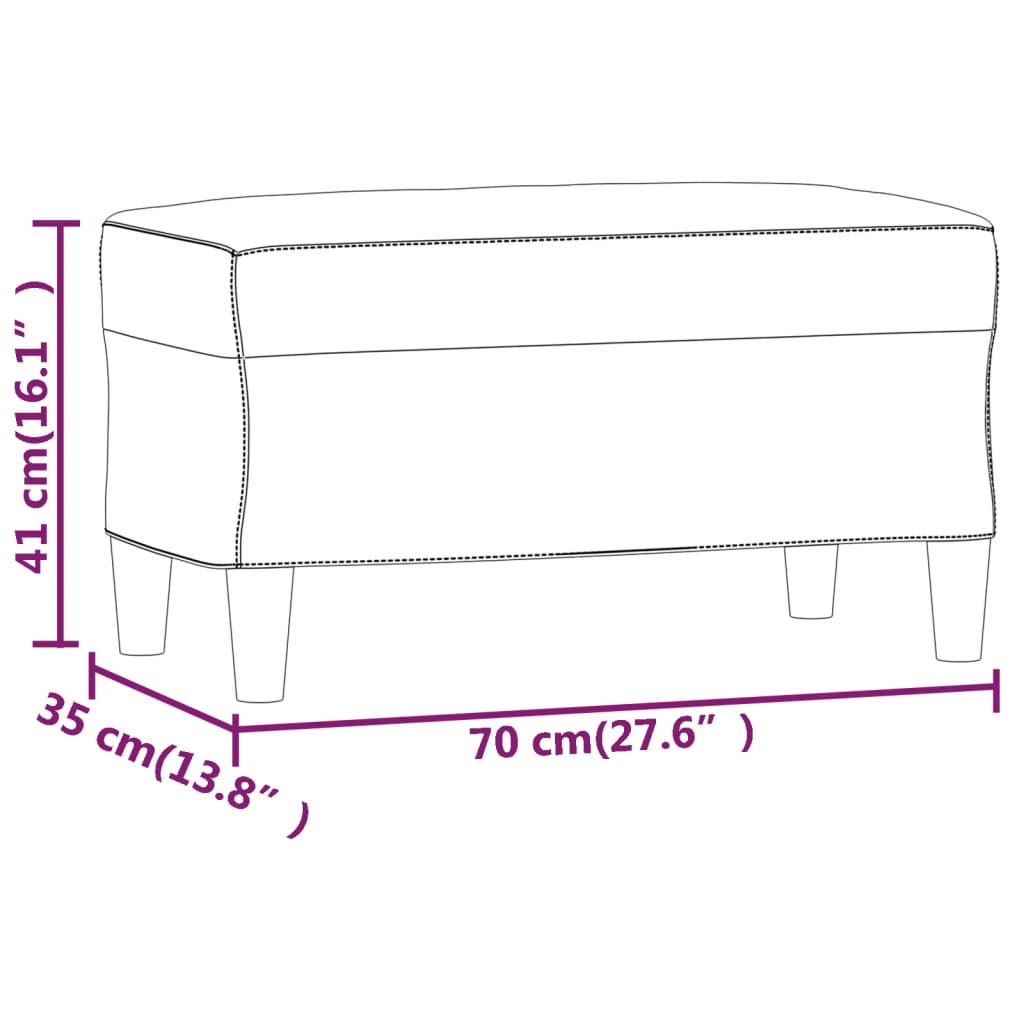 vidaXL Bekkur Svart 70x35x41 cm Gervileður