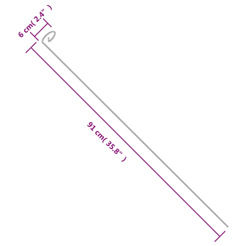 vidaXL Plöntustaurar í Garðinn 20 stk. Dökkgrænir 91 cm Stál