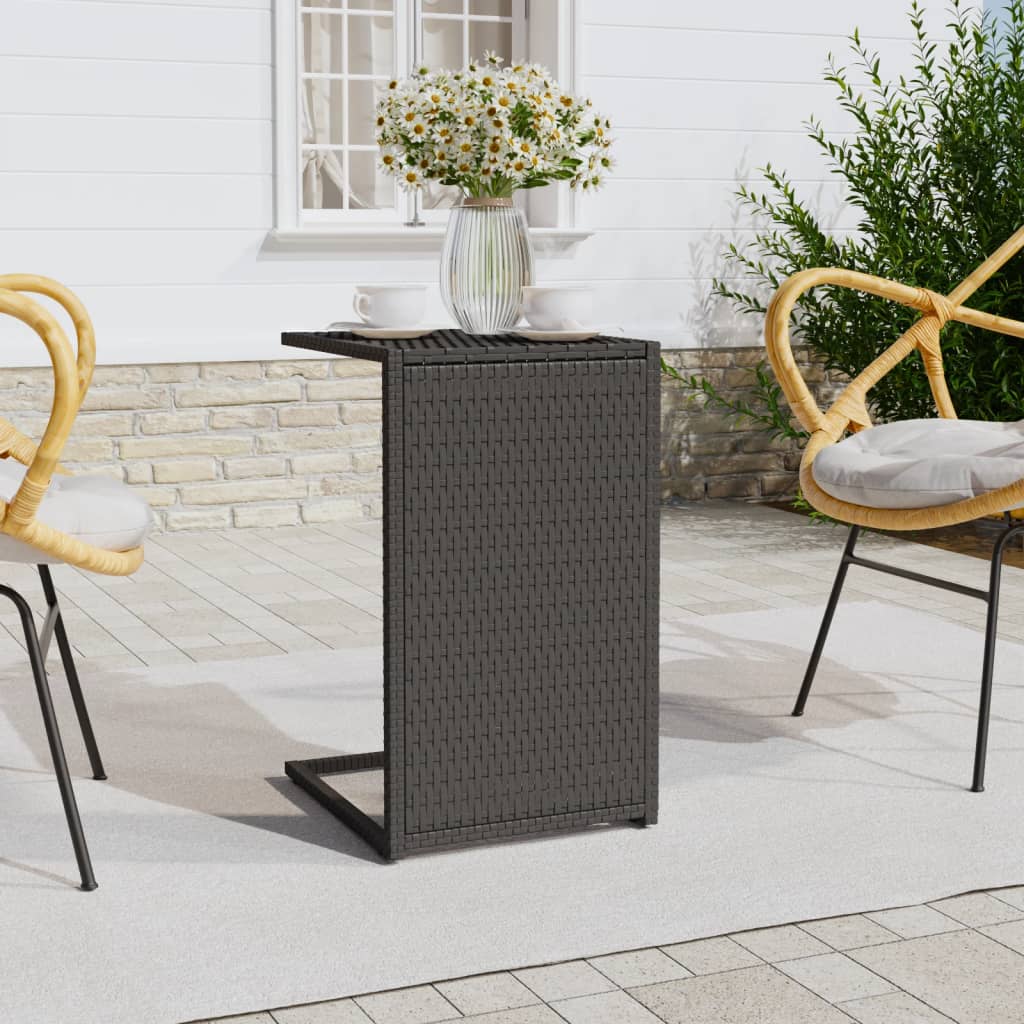 vidaXL C Borð Svart 40x35x60 cm Pólýrattan