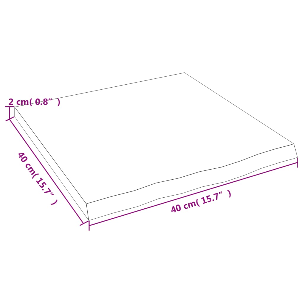 vidaXL Vegghilla Dökkbrún 40x40x2 cm Meðhöndluð Gegnheil Eik