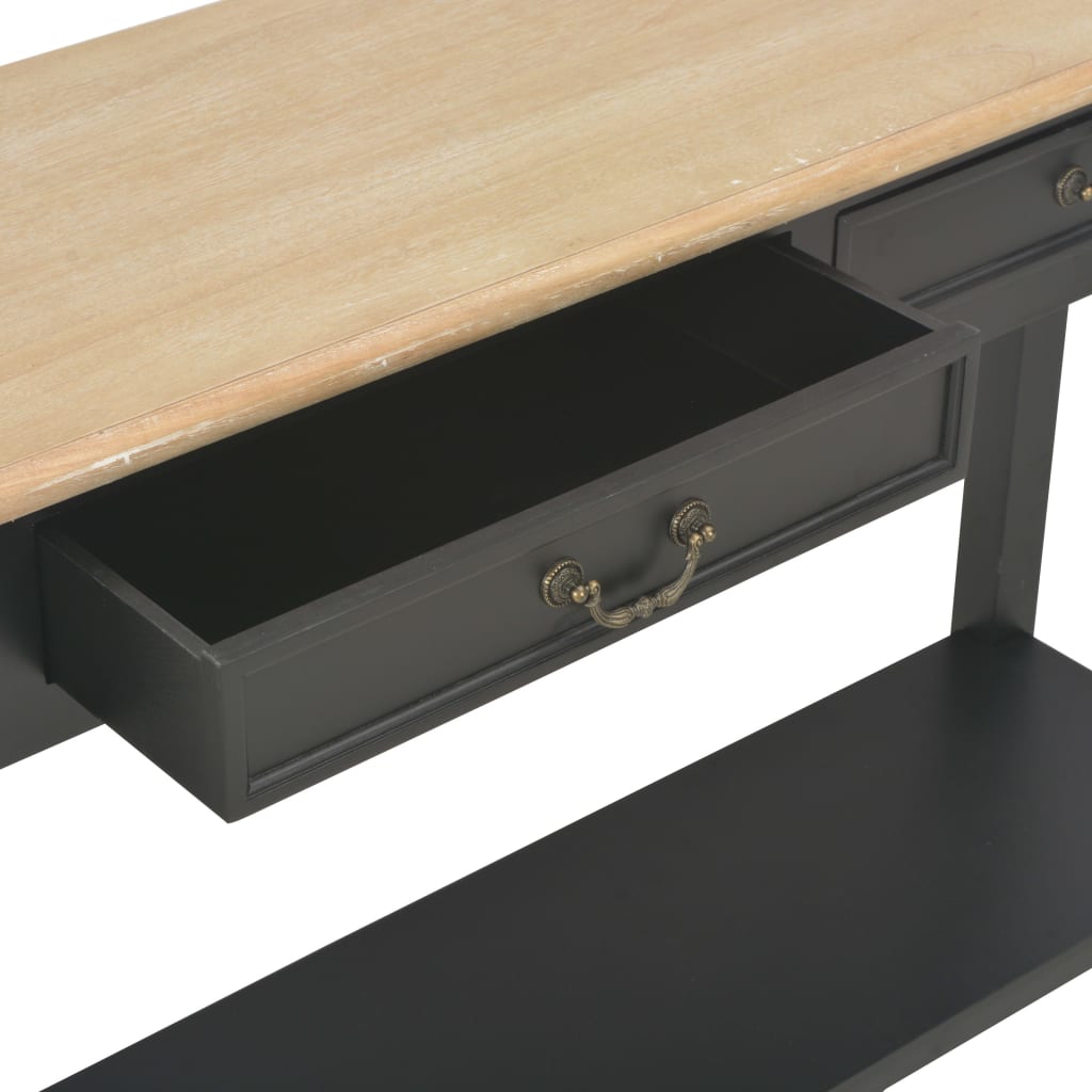 249903 vidaXL Console Table Black 110x35x80 cm Wood