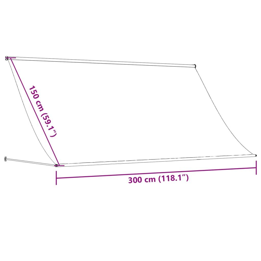 vidaXL Útdraganleg Markísa 300x150 cm Reykgrátt Efni og Stál