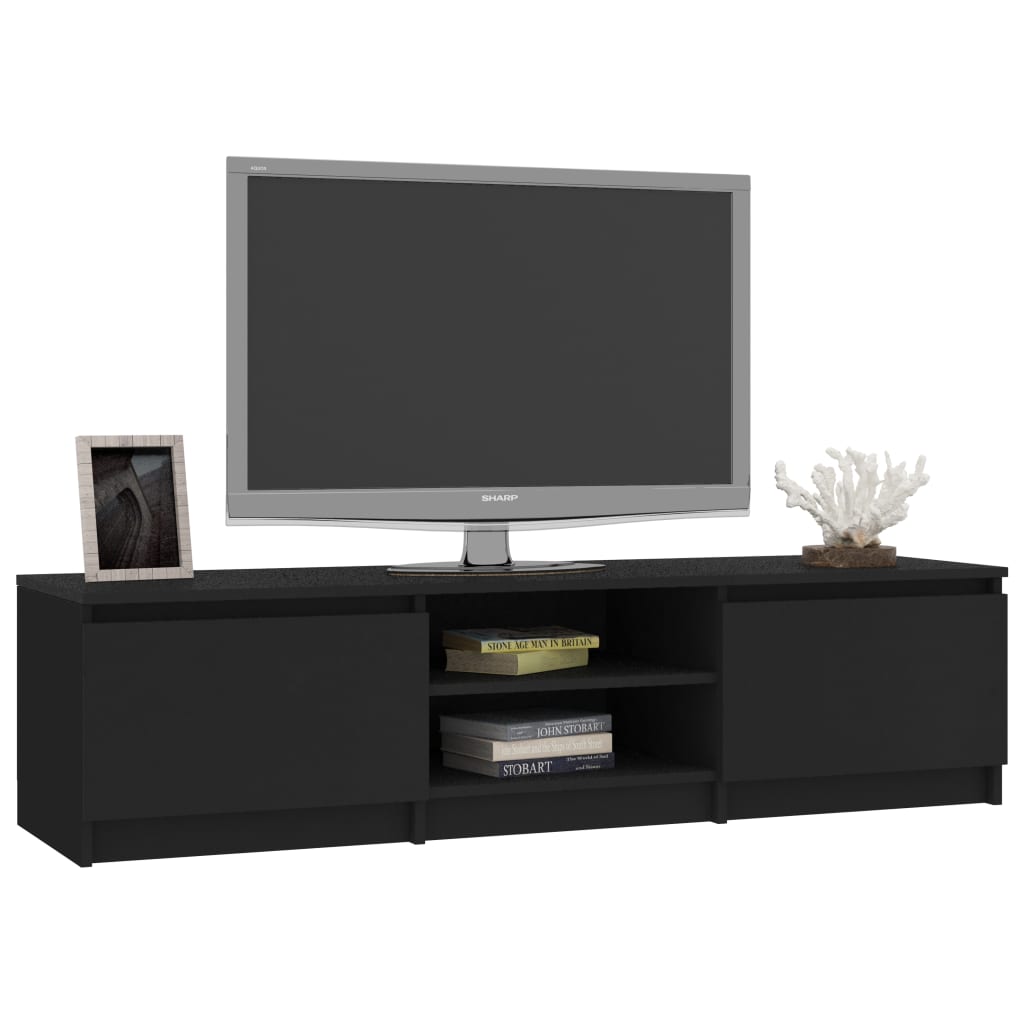 800649 vidaXL TV Cabinet Black 140x40x35,5 cm Chipboard