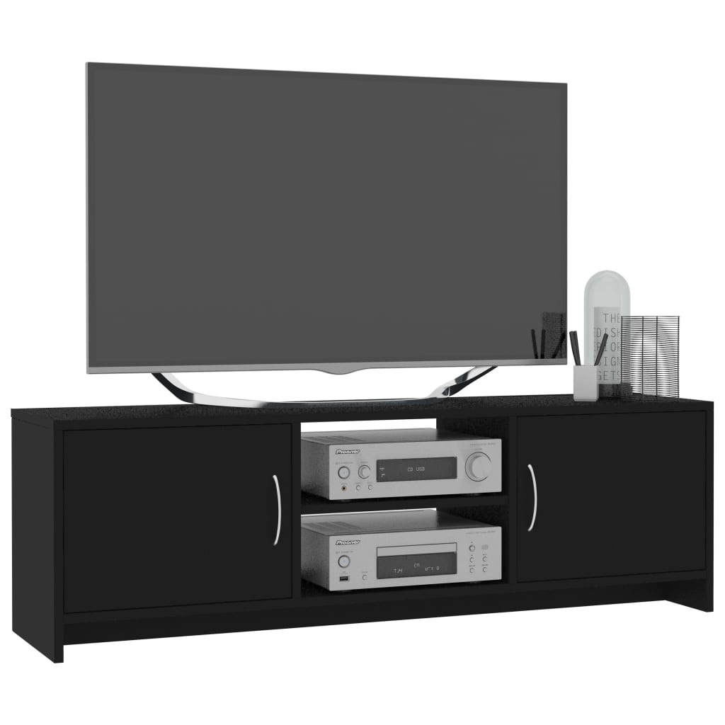 800280 vidaXL TV Cabinet Black 120x30x37,5 cm Chipboard