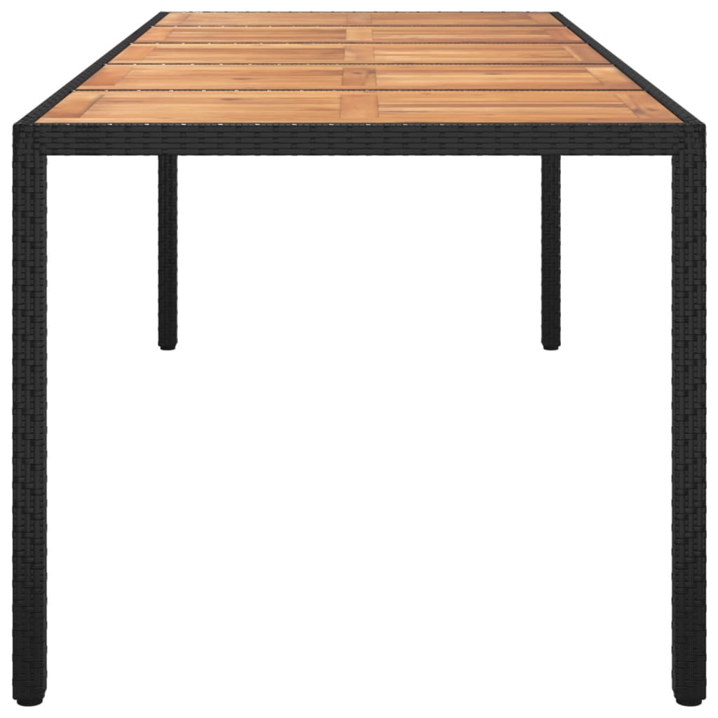 vidaXL Garðborð Svart 250x100x75 cm Pólýrattan