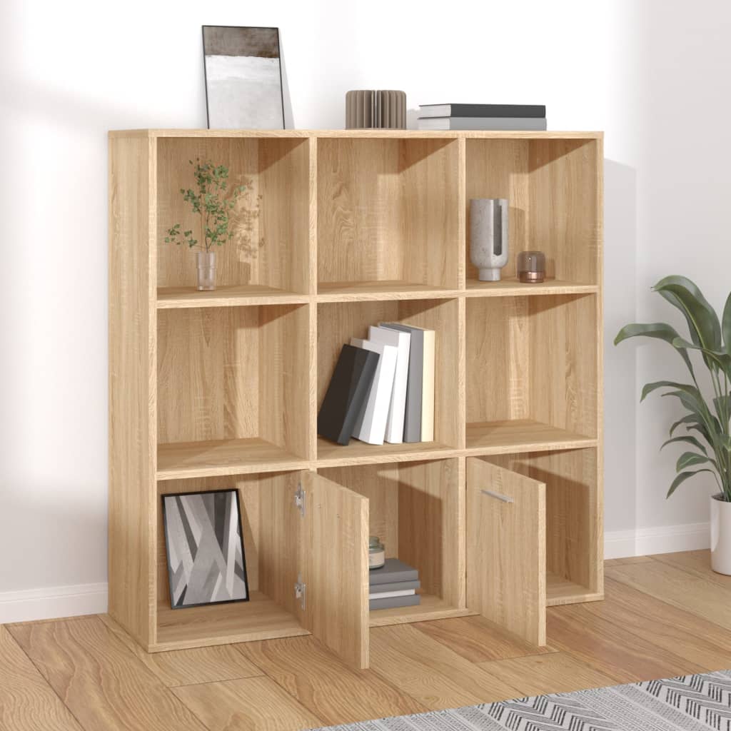 801119 vidaXL Book Cabinet Sonoma Oak 98x30x98 cm Chipboard