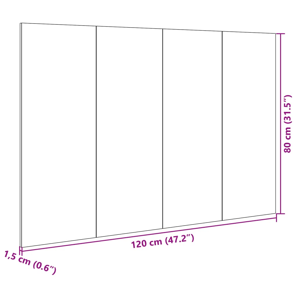 vidaXL Rúmgaflinn með Skápum Reyklituð Eik 120 cm Samsettur Viður