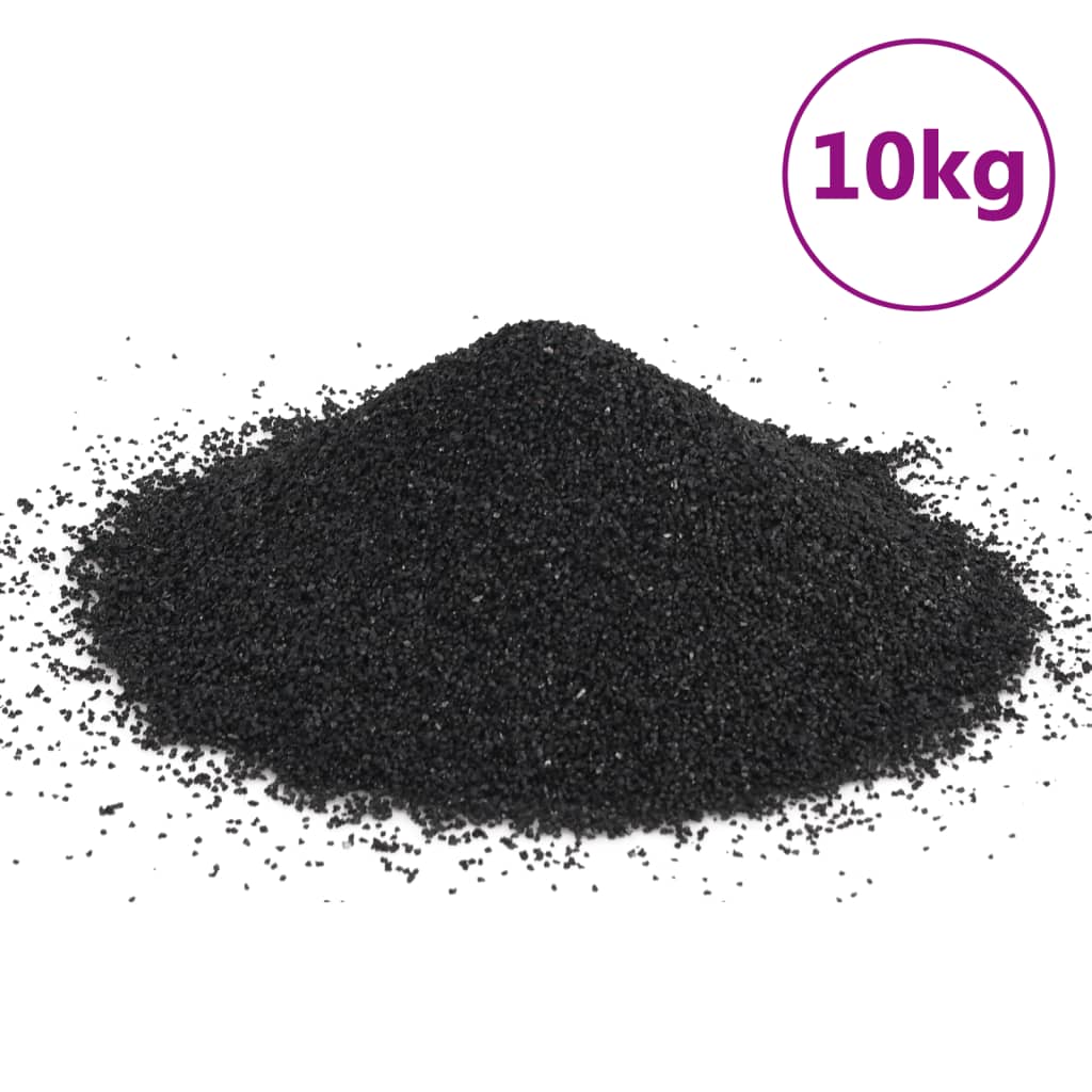 vidaXL Aquarium Sand 10 kg Svartur 0,2-2 mm