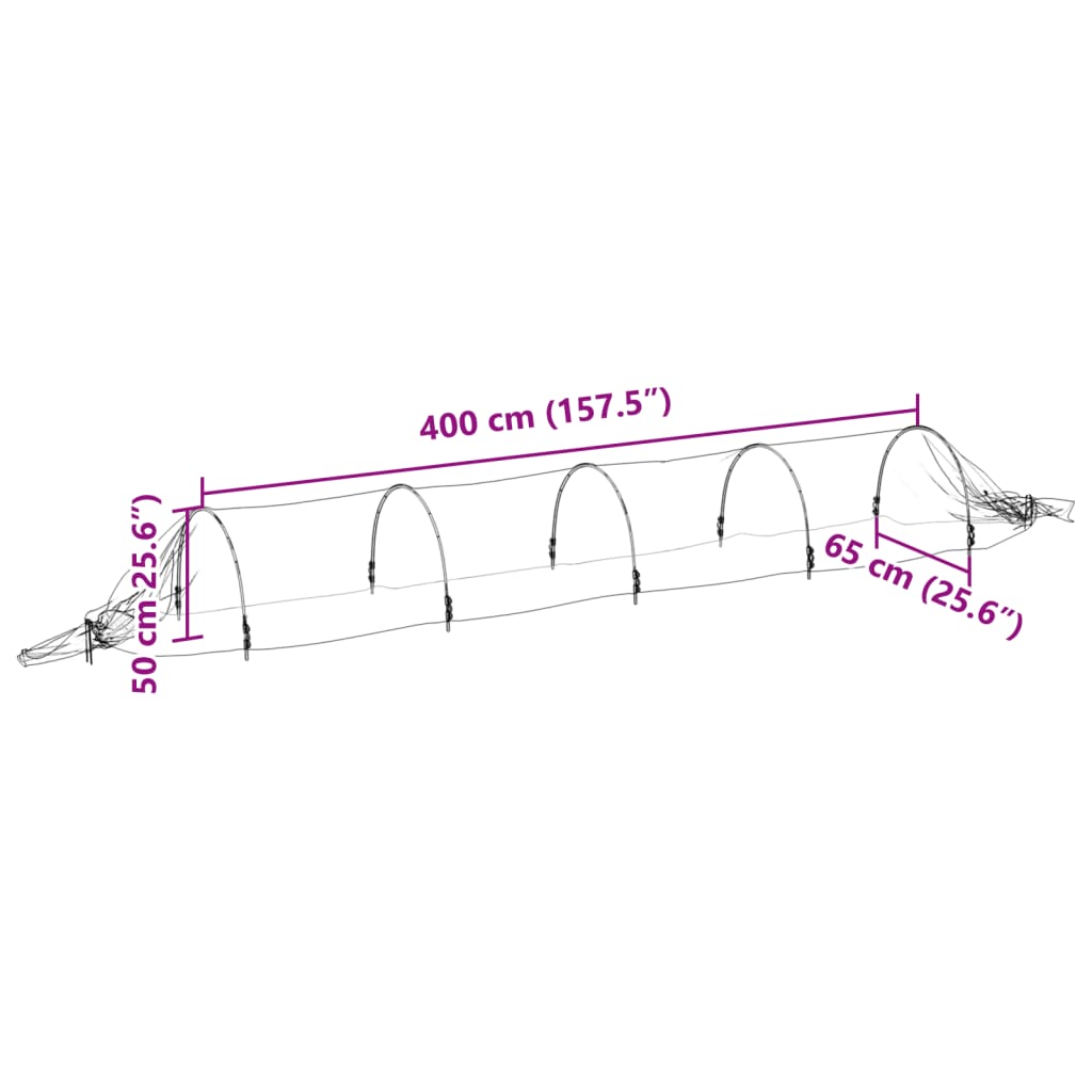 vidaXL Netgöng 1,5x5 m Trefjagler og PP