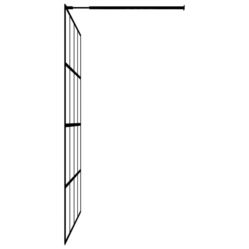 vidaXL Sturtuveggur með Hillu 90x195 cm Hert Gler og Svart Ál