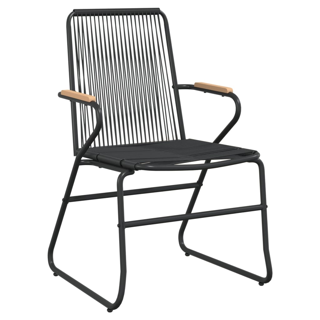 vidaXL 5 Parta Garðborðstofusett Svart PVC Rattan