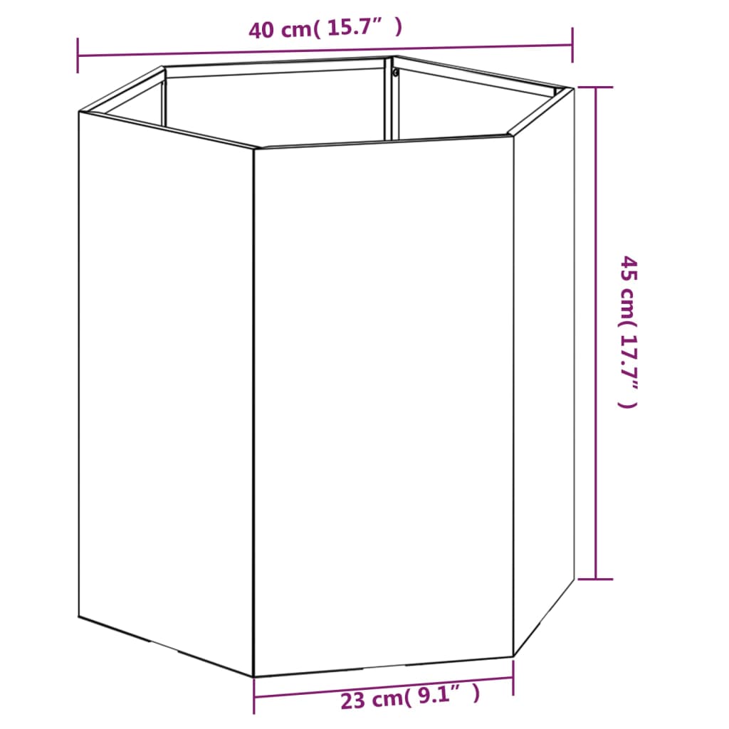 vidaXL Gróðursetningu Rusty 40x40x45 cm Corten Stál