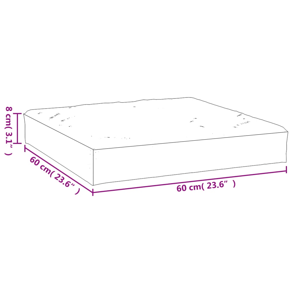 vidaXL Sessa fyrir Bretti Dröppuð 60x60x8 cm Oxfordefni