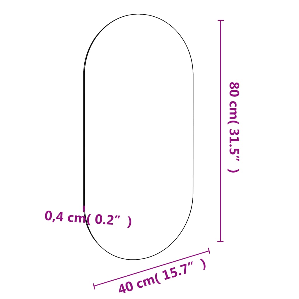 vidaXL Spegill 80x40 cm Gler