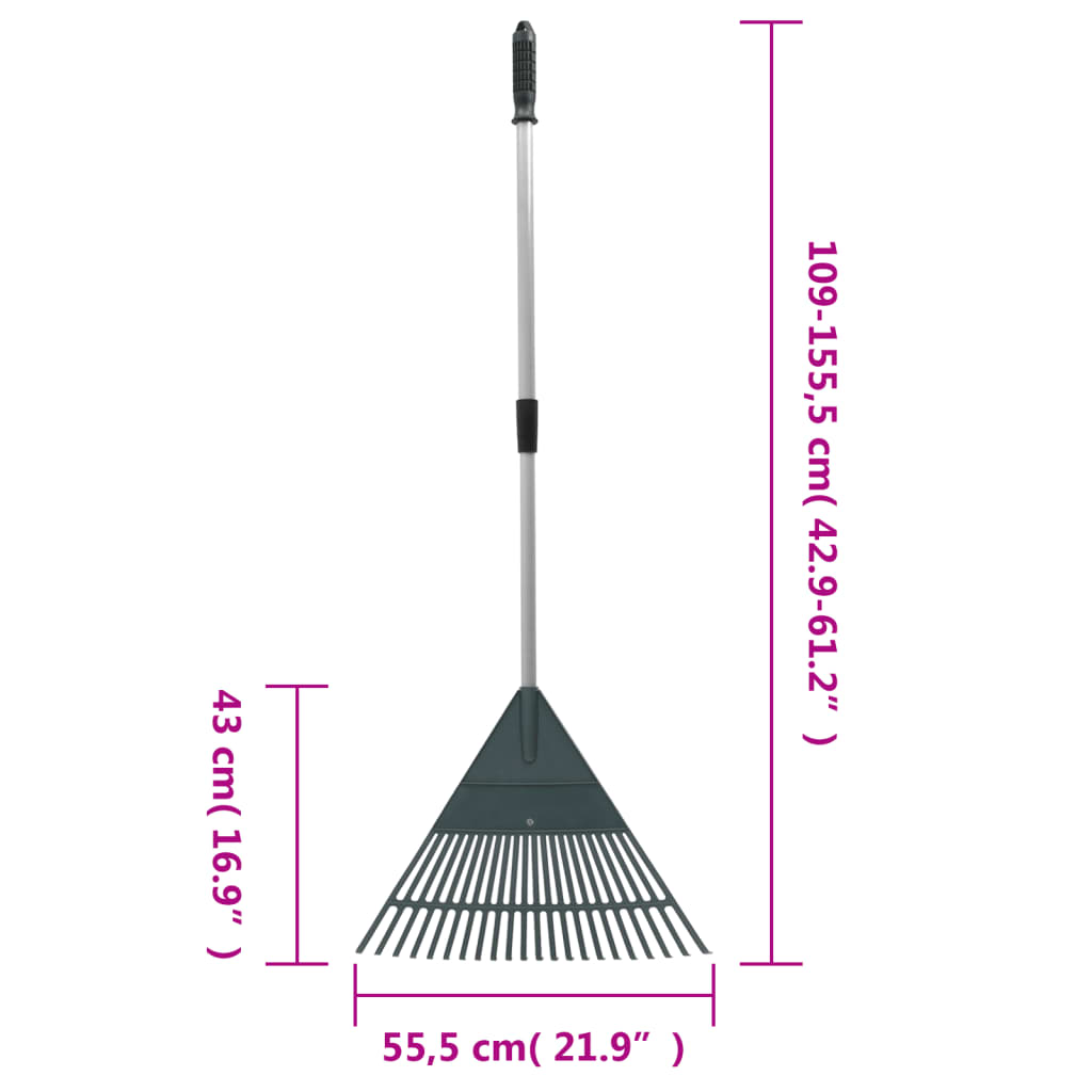 vidaXL Laufhrífa Dökkgræn 155,5 cm PP