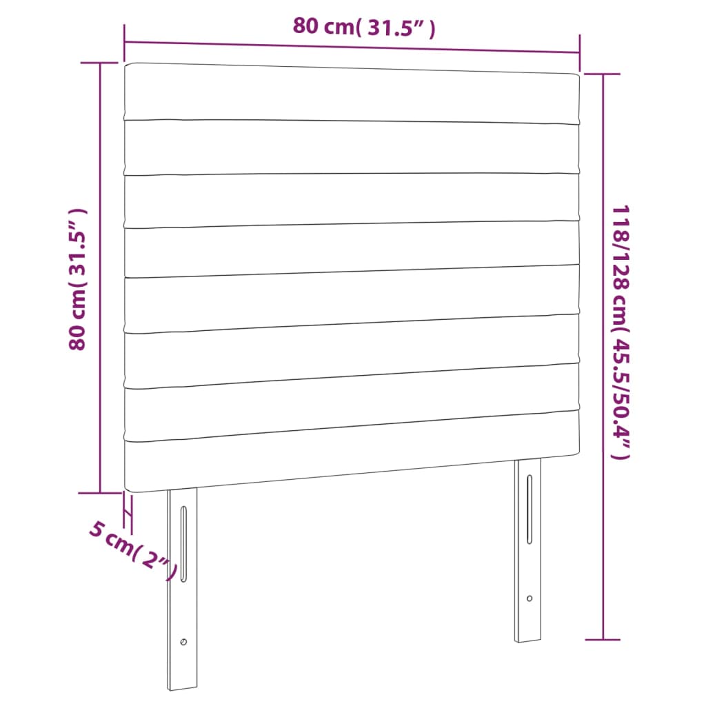 vidaXL Höfðagaflar 2 stk. 80x5x78/88 cm Dökkgrátt Flauel