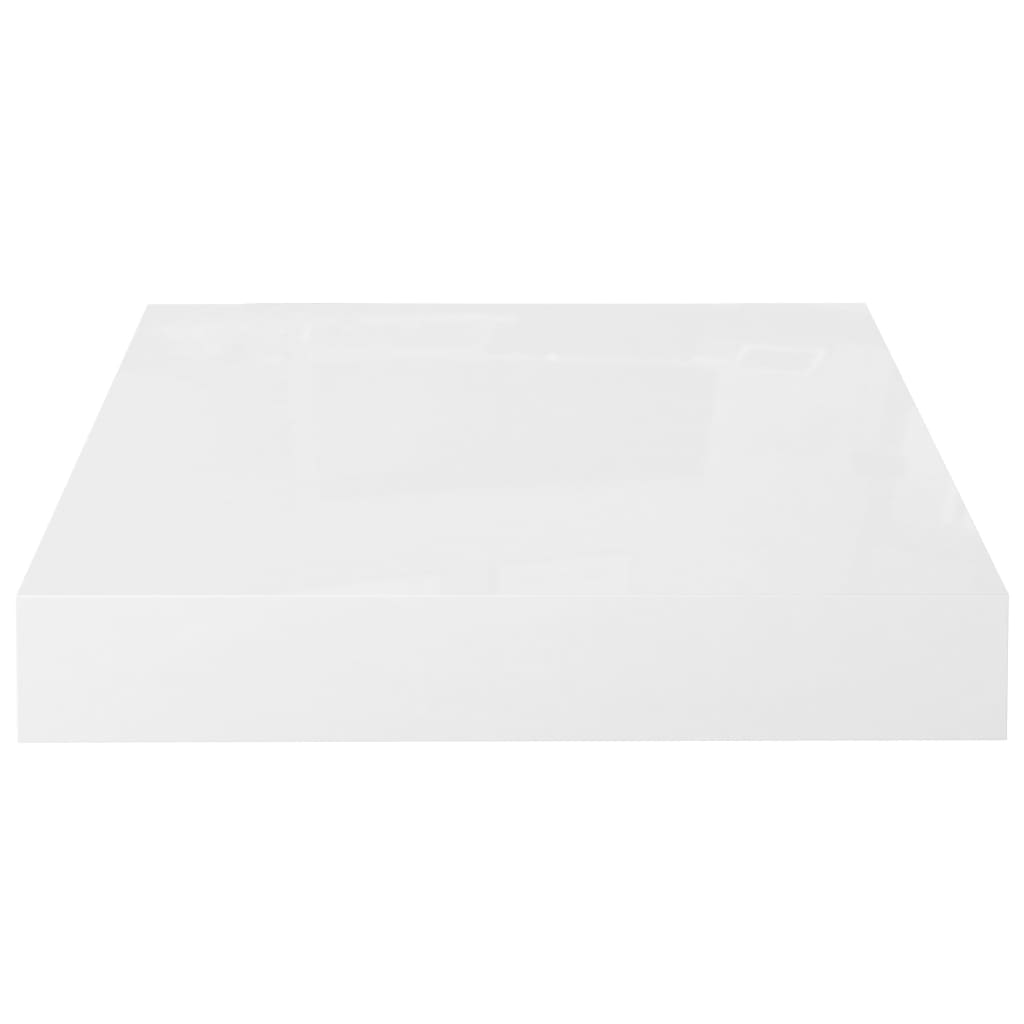 vidaXL Vegghengdar Hillur 4 stk. Háglans Hvítar 23x23,5x3,8 cm MDF