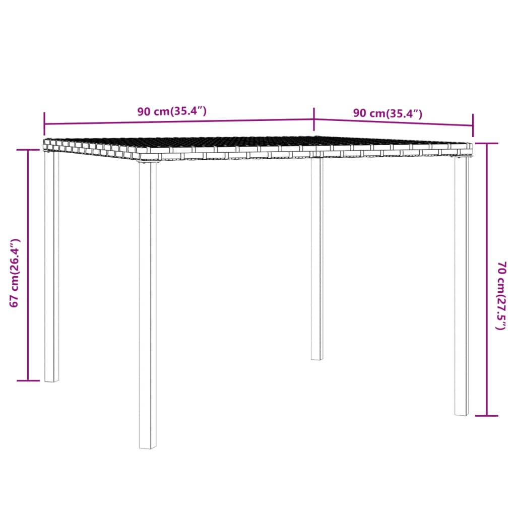 vidaXL 2 stykki garðborðstofusett með púðum Black Poly Rattan