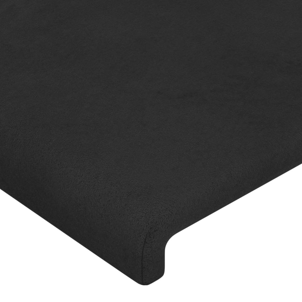 vidaXL Höfðagafl með Eyrum 103x23x118/128 cm Svört Flauel