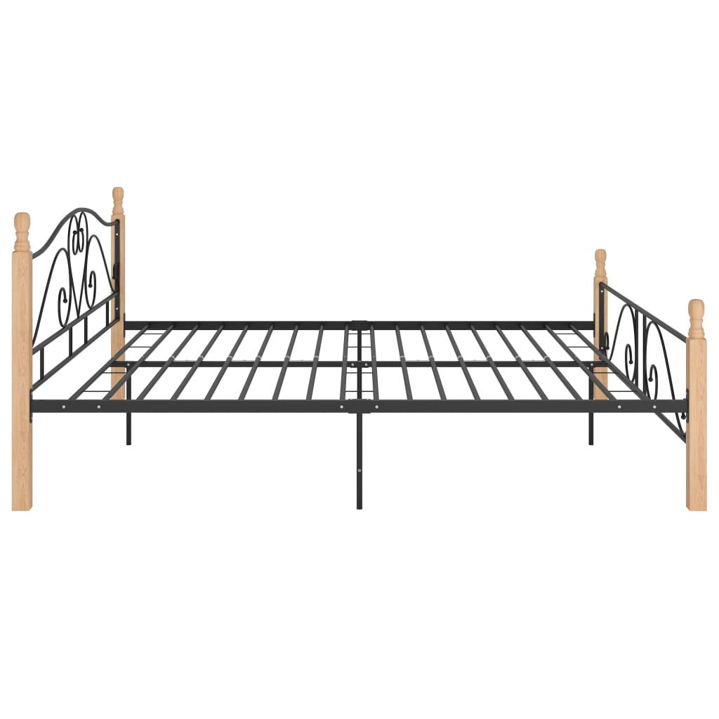 vidaXL Rúmgrind án Dýnu Svart 200x200 cm Málmur