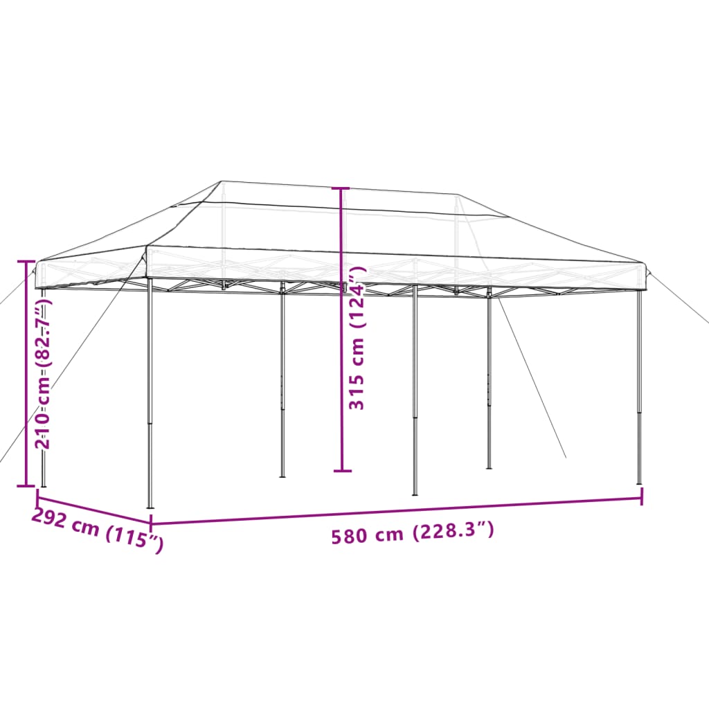 vidaXL Samfellanlegt Veislutjald Pop-Up Grænt 580x292x315 cm