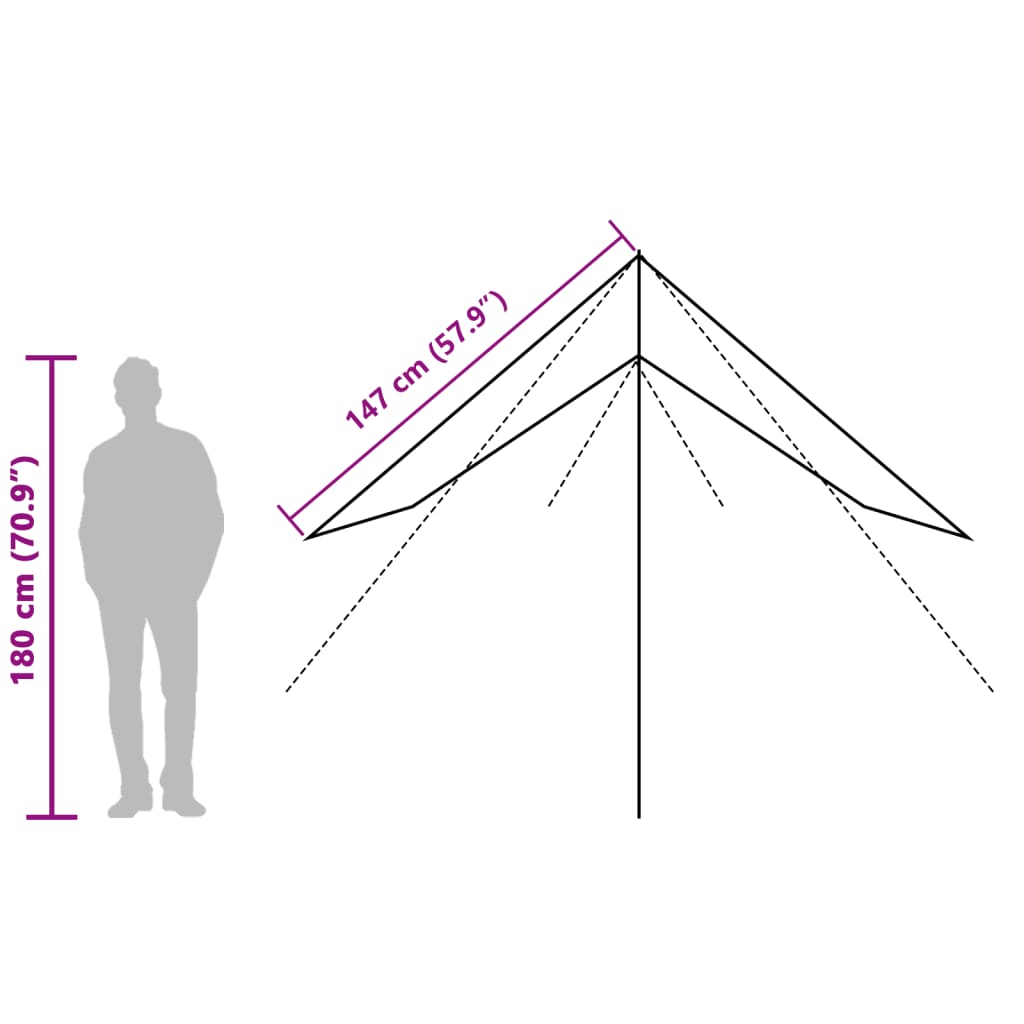 vidaXL Útileguskyggni Grátt og Appelsínugult 500x294 cm Vatnshelt