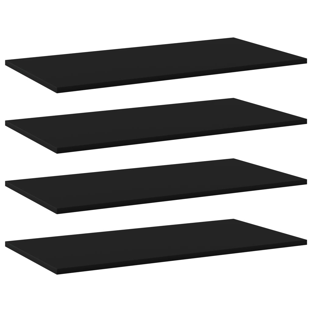 805332 vidaXL Bookshelf Boards 4 pcs Black 80x40x1,5 cm Chipboard