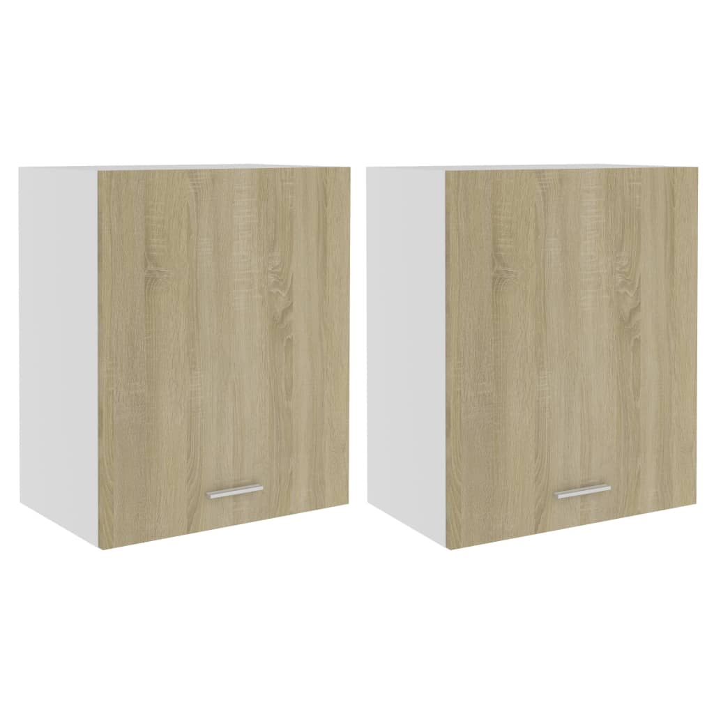 805081 vidaXL Hanging Cabinets 2 pcs Sonoma Oak 50x31x60 cm Chipboard