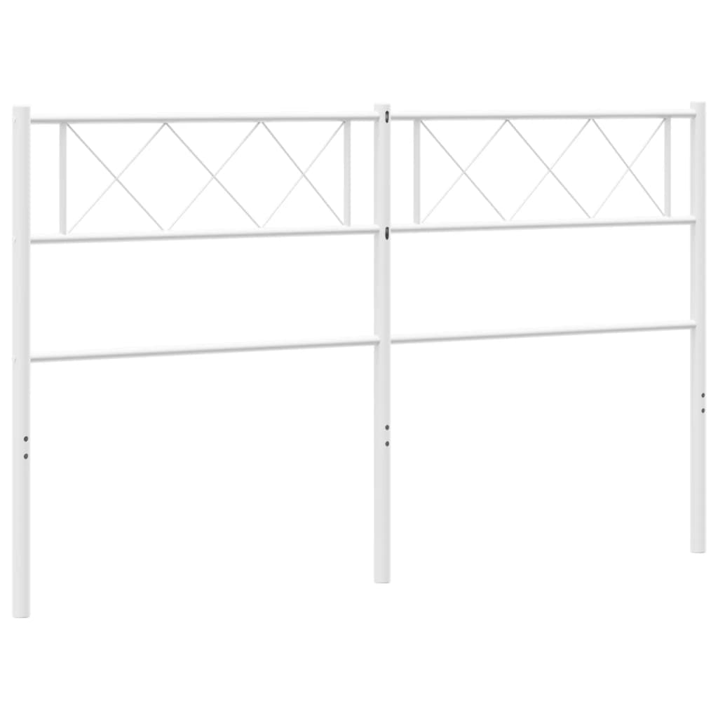 vidaXL Höfuðgafl úr Málmi Hvítur 135 cm