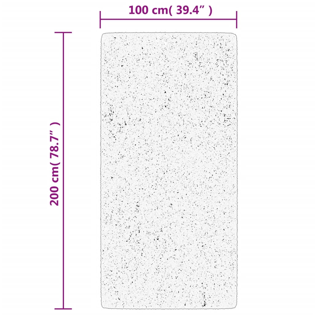 vidaXL Rýjamotta „PAMPLONA“ með Háu Flosi Nútímaleg Gyllt 100x200 cm