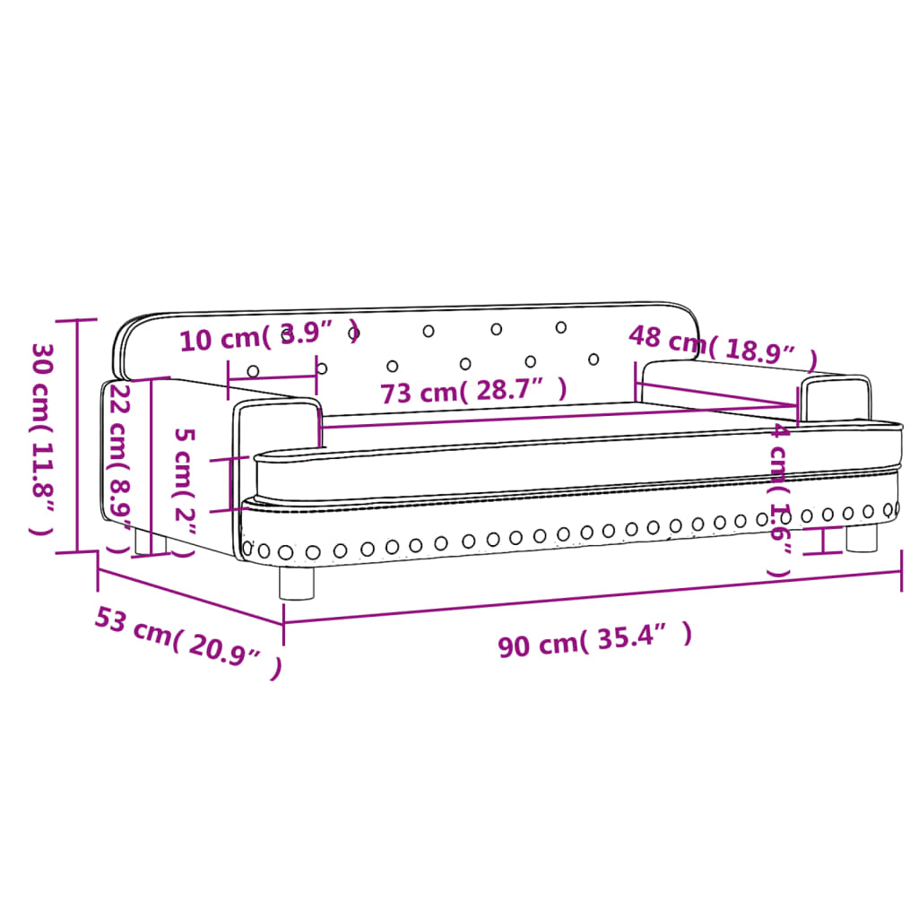 vidaXL Barnasófi Bleikur 90x53x30 cm Efni