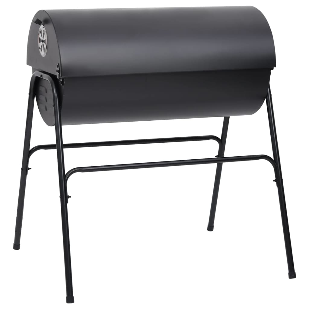 vidaXL tunnugrill með 2 grillristum Svart 80x95x90 cm Stál