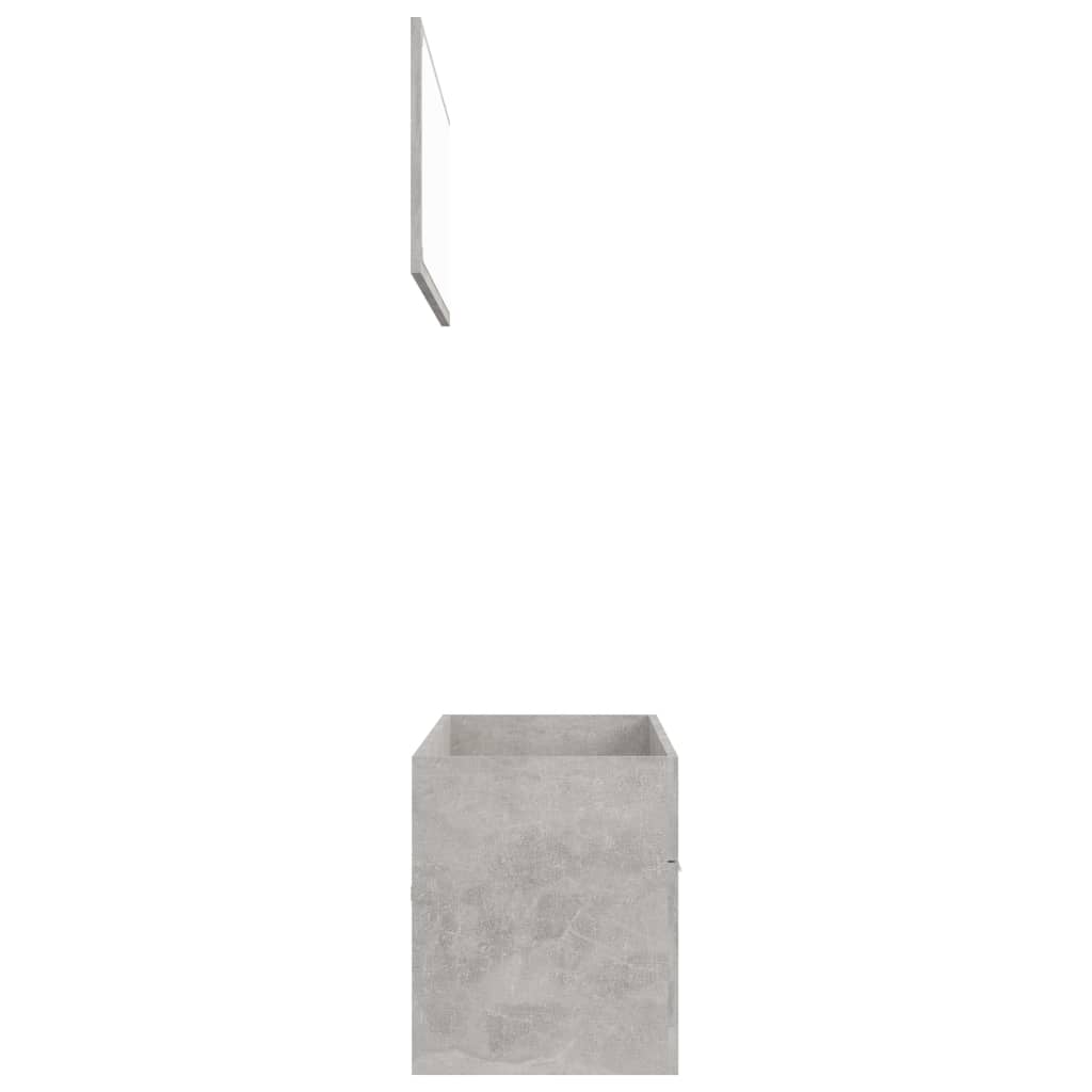 804813 vidaXL 2 Piece Bathroom Furniture Set Concrete Grey Chipboard