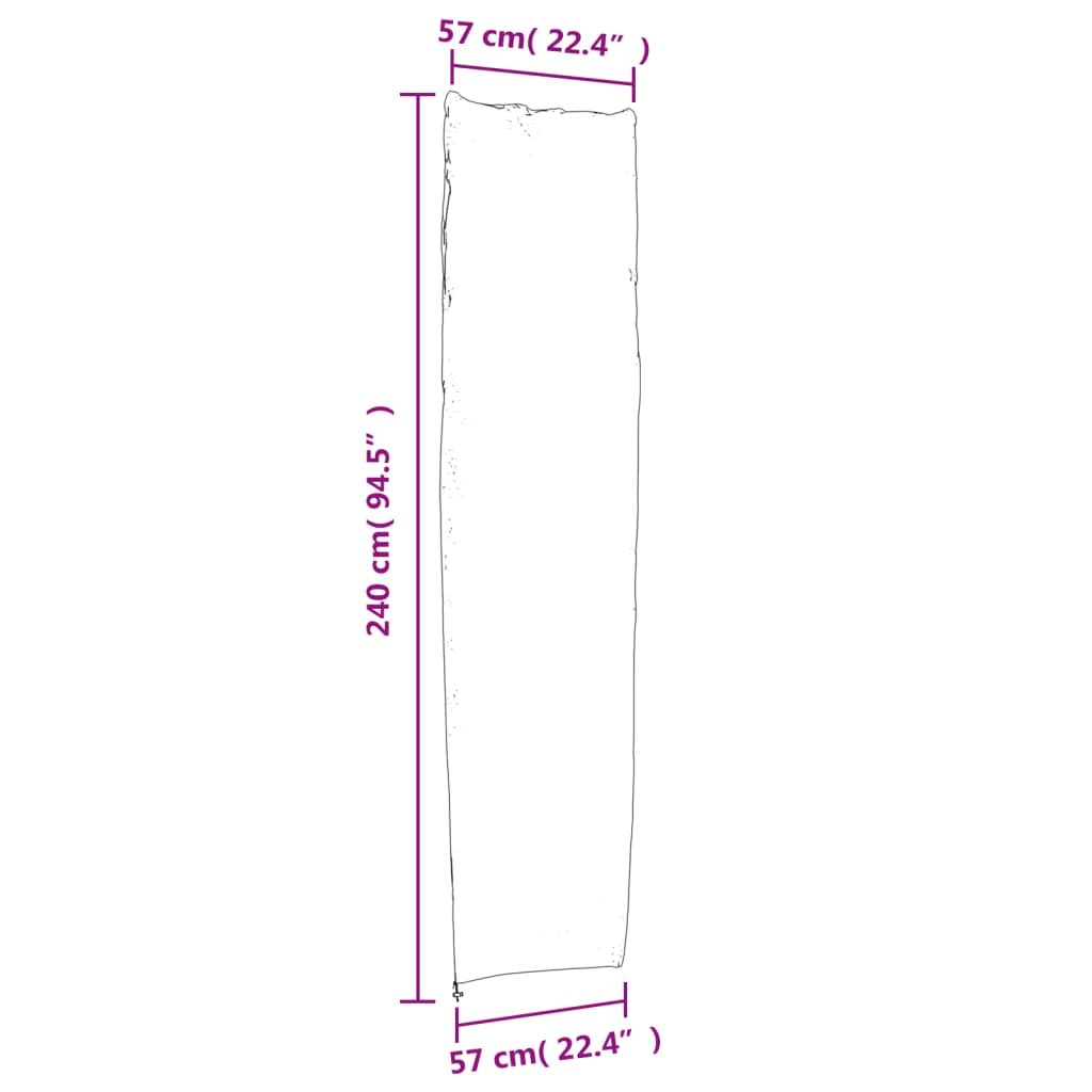 vidaXL Yfirbreiðsla fyrir Sólhlíf Svört 240x57/57 cm 420D Oxford