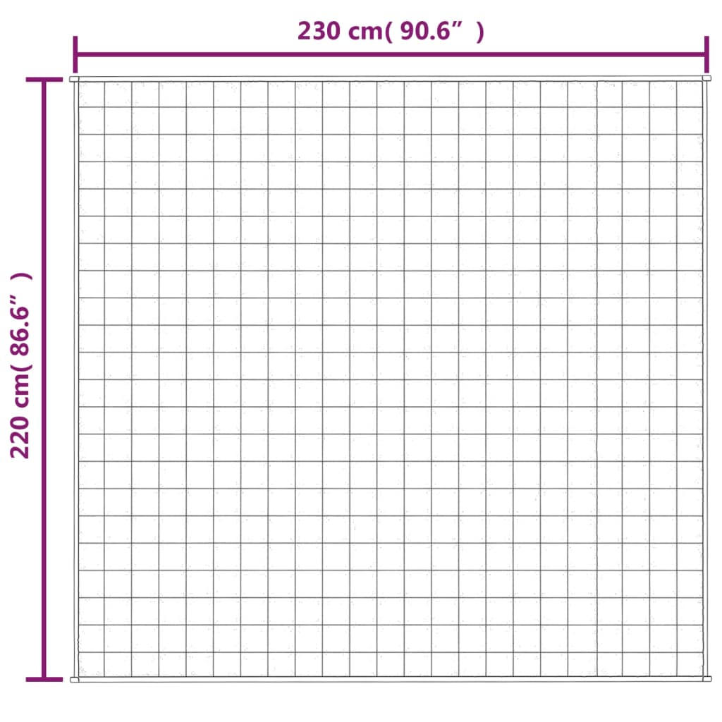 vidaXL Þyngdarteppi Blátt 220x230 cm 15 kg Efni