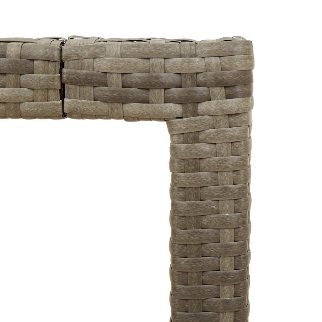 vidaXL Garðborð með Glerplötu Grátt 150x90x75 cm Pólýrattan