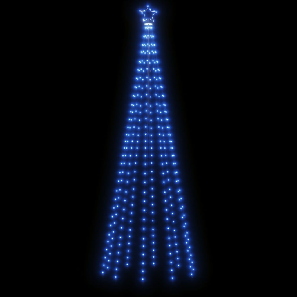 vidaXL Keilulaga Jólatré 310 Blá LED-ljós 100x300 cm