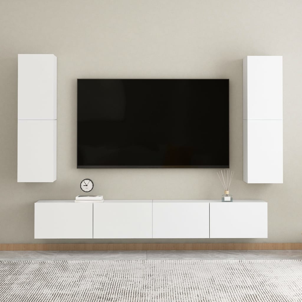 803363 vidaXL TV Cabinets 2 pcs White 30,5x30x110 cm Chipboard