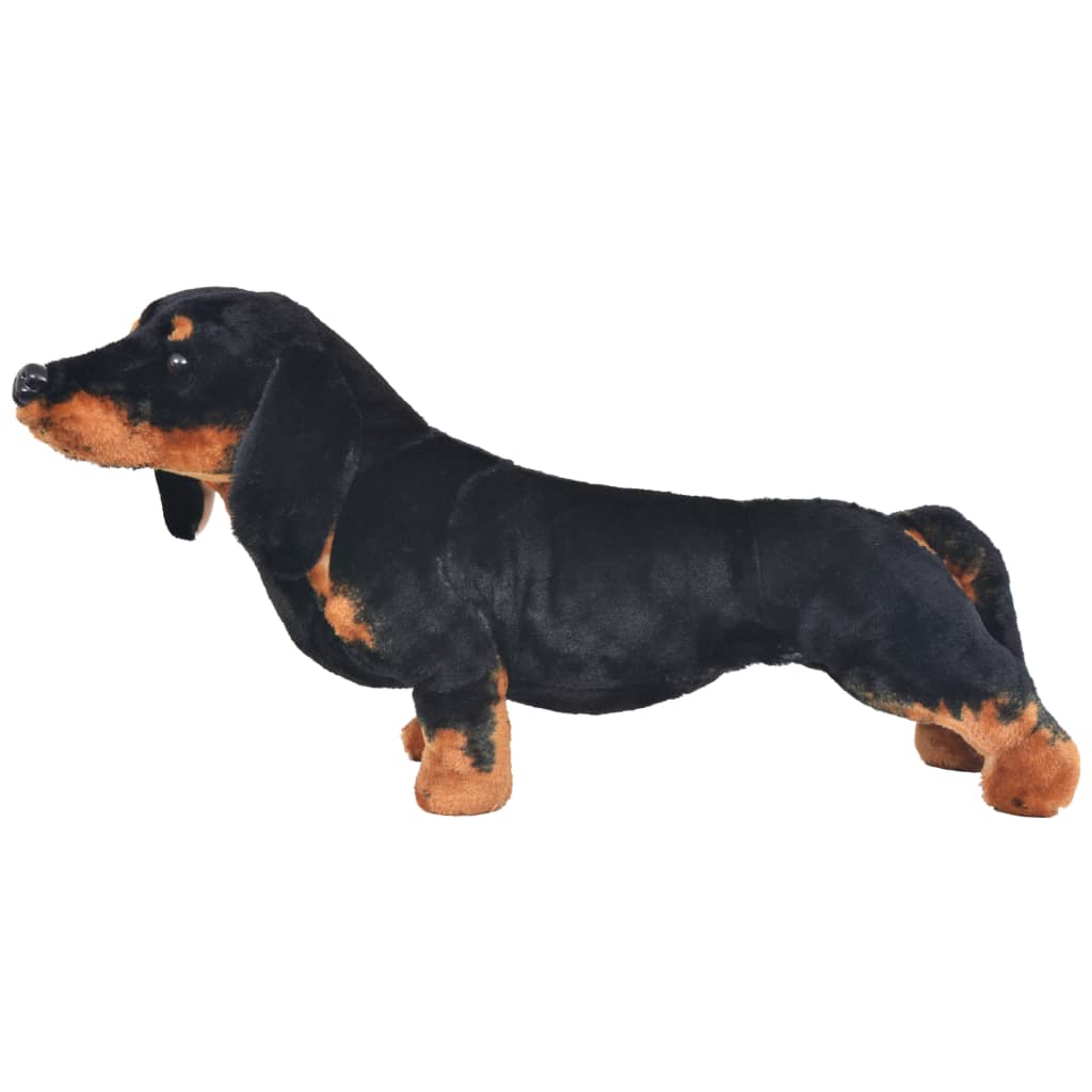 vidaXL Standandi Mjúkdýr Dachsund Hundur Svartur XXL