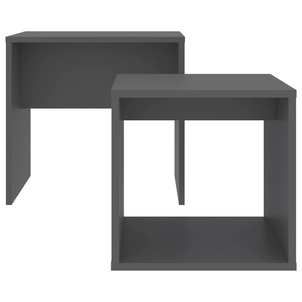 802887 vidaXL Coffee Table Set Grey 48x30x45 cm Chipboard
