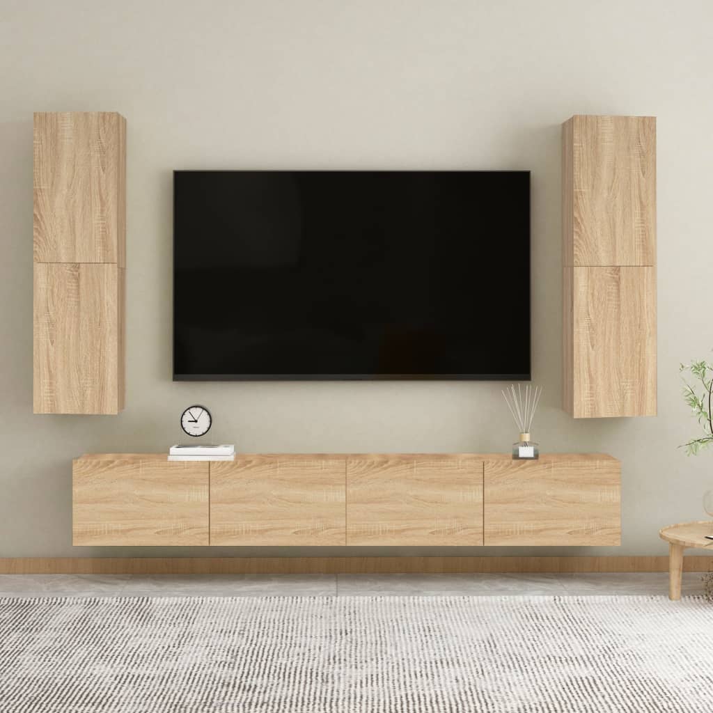 803368 vidaXL TV Cabinet Sonoma Oak 30,5x30x110 cm Chipboard