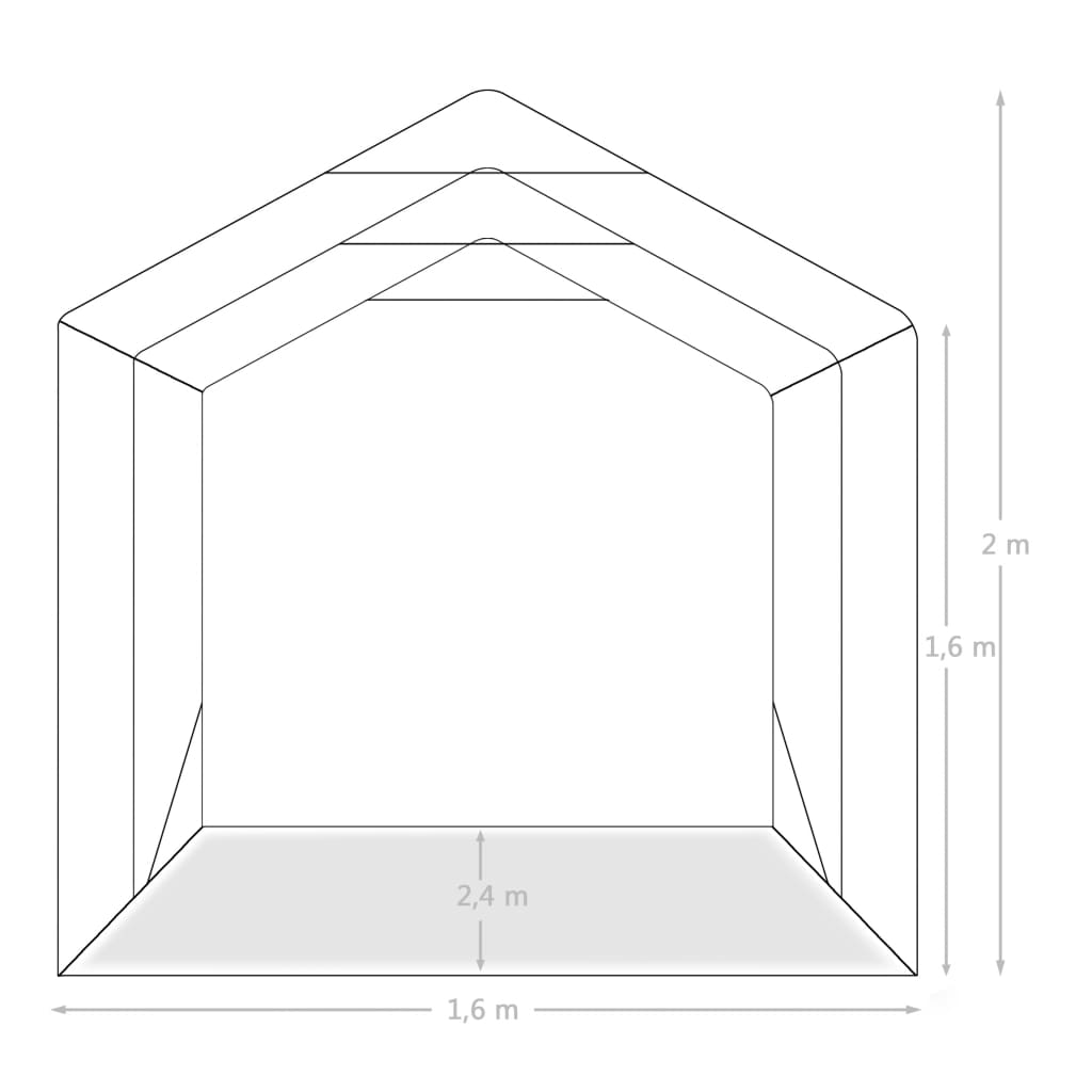 vidaXL bílskúrstjald PVC 1,6x2,4 m Græn