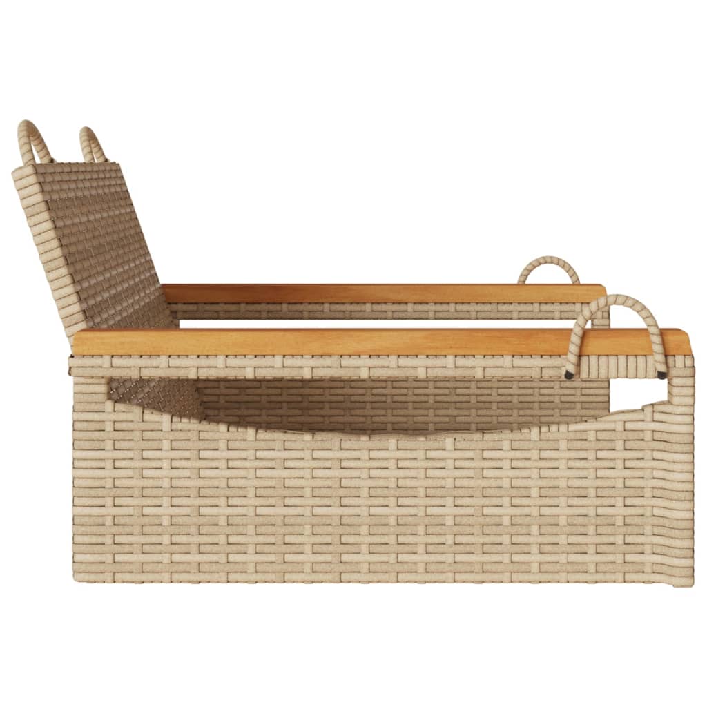 vidaXL Rólubekkur Drapplituð 63x62x40 cm Pólýrattan